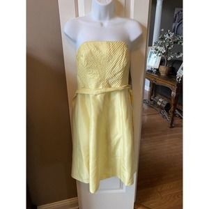 Donna Ricco Petite Yellow Sleeveless Dress‎ 100% Silk Size 6P NWT